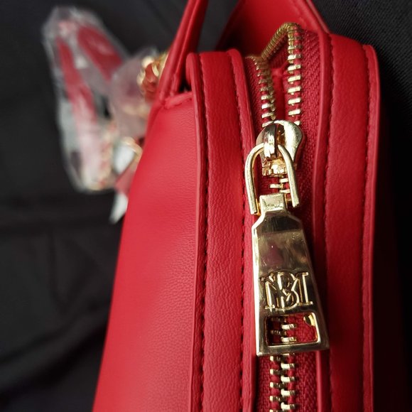 NWT - Badgley Mischka - Vegan Leather Red Purse Bag Tote - GREAT for Holidays! - Picture 10 of 14